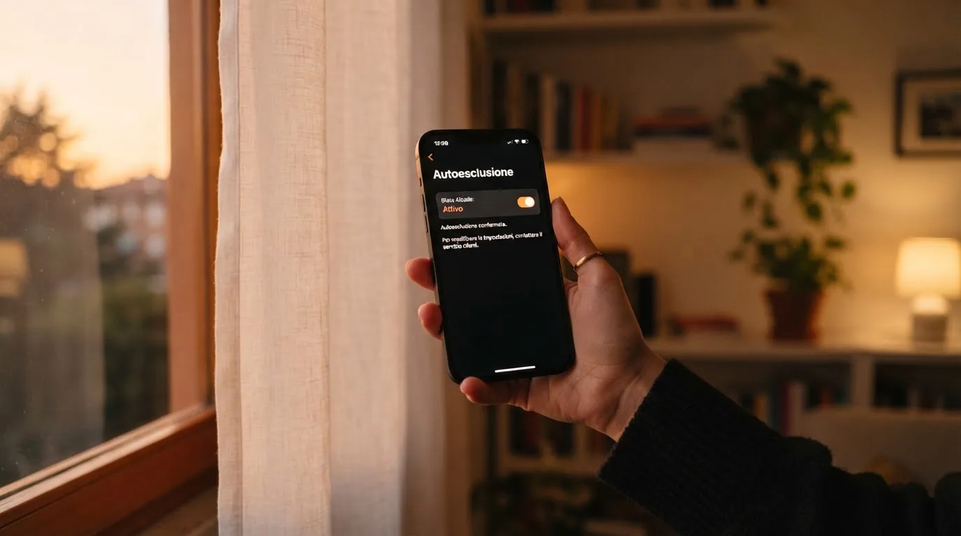 Mano che tiene uno smartphone accanto a una finestra, luce serale tranquilla — casino online con algoritmo unbiased