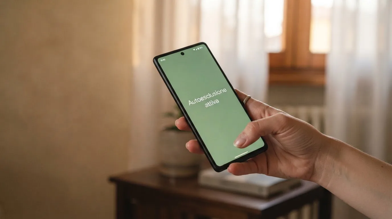 Mano che tiene uno smartphone accanto a una finestra, luce serale tranquilla — casino online italiani autorizzati aams