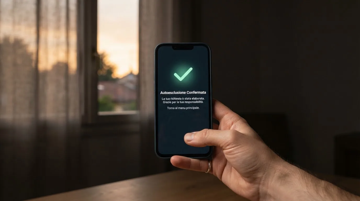 Mano che tiene uno smartphone accanto a una finestra, luce serale tranquilla — casino online sanremo